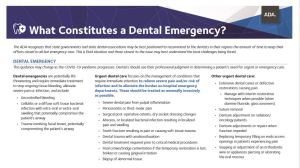 An article on dental emergency information